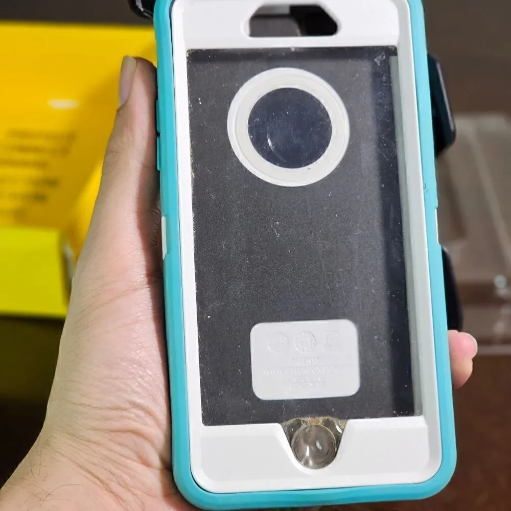 Otterbox iPhone 6 6S Phone Protective Case Light Blue Brand White Clip Holster